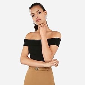 NWT Express Off the Shoulder Fitted Sweater